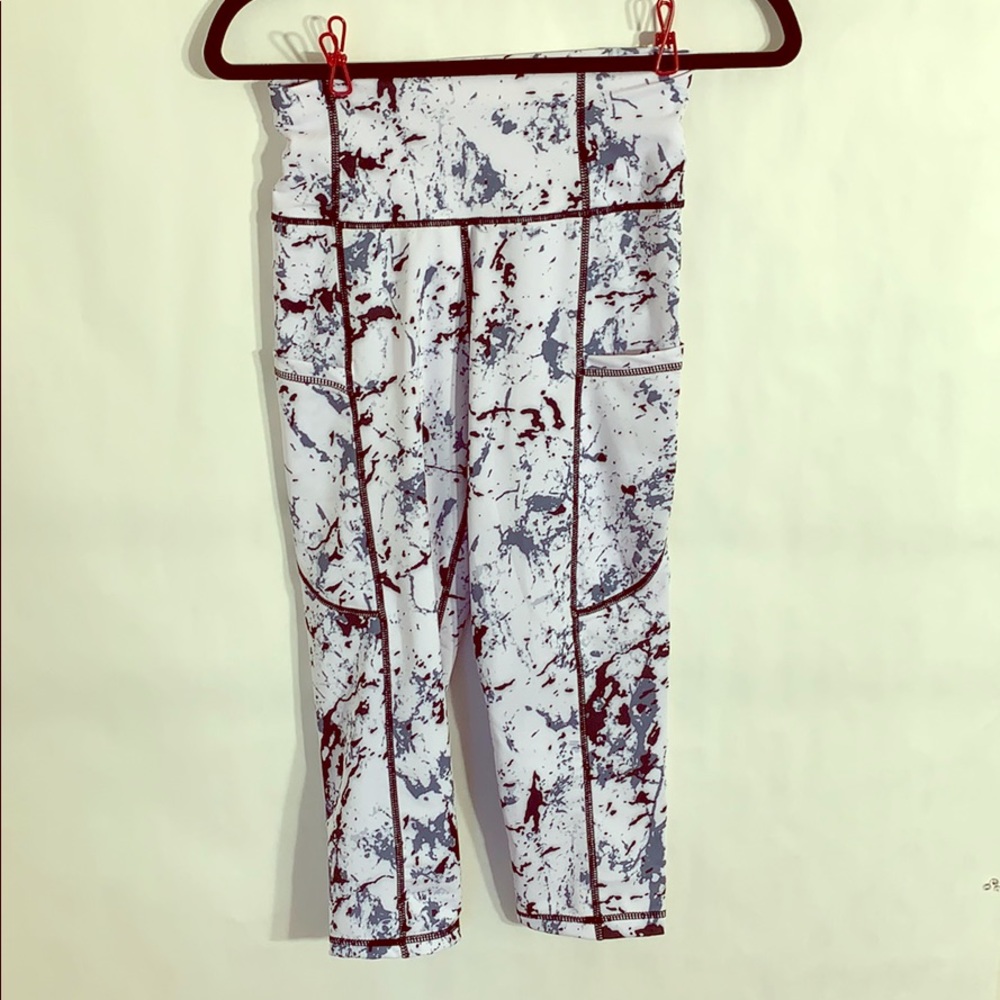 Paint Splatter Patter Fitness Leggings Small !